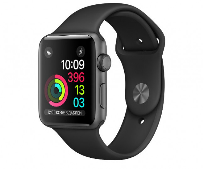 Apple Watch Series 1 38mm Space Gray Aluminum Case with Black Sport Band (MP022)